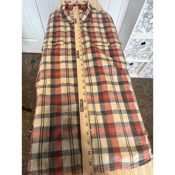 Lucky Brand Untucked Fit Short Sleeve Button Shirt Mens 2XL Plaid Cotton Linen - Picture 5 of 6